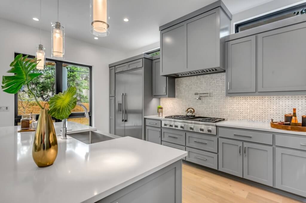 Grey kitchen design extension